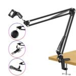 Heavy Duty Microphone Boom Arm Stand Adjustable Scissor Arm with Table Clamp
