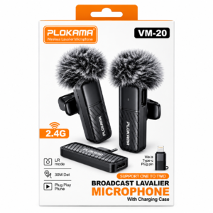 PLOKAMA VM20 2.4G Dual Wireless Microphone with Noise Reduction