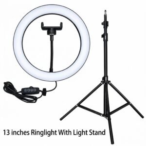 13 Inch LED Ring Light with Tripod Stand & Mobile Holder – 3 Light Modes